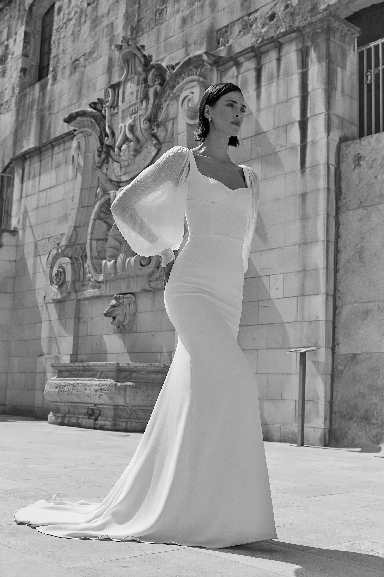 Ruched Creponne Cuff Sleeves