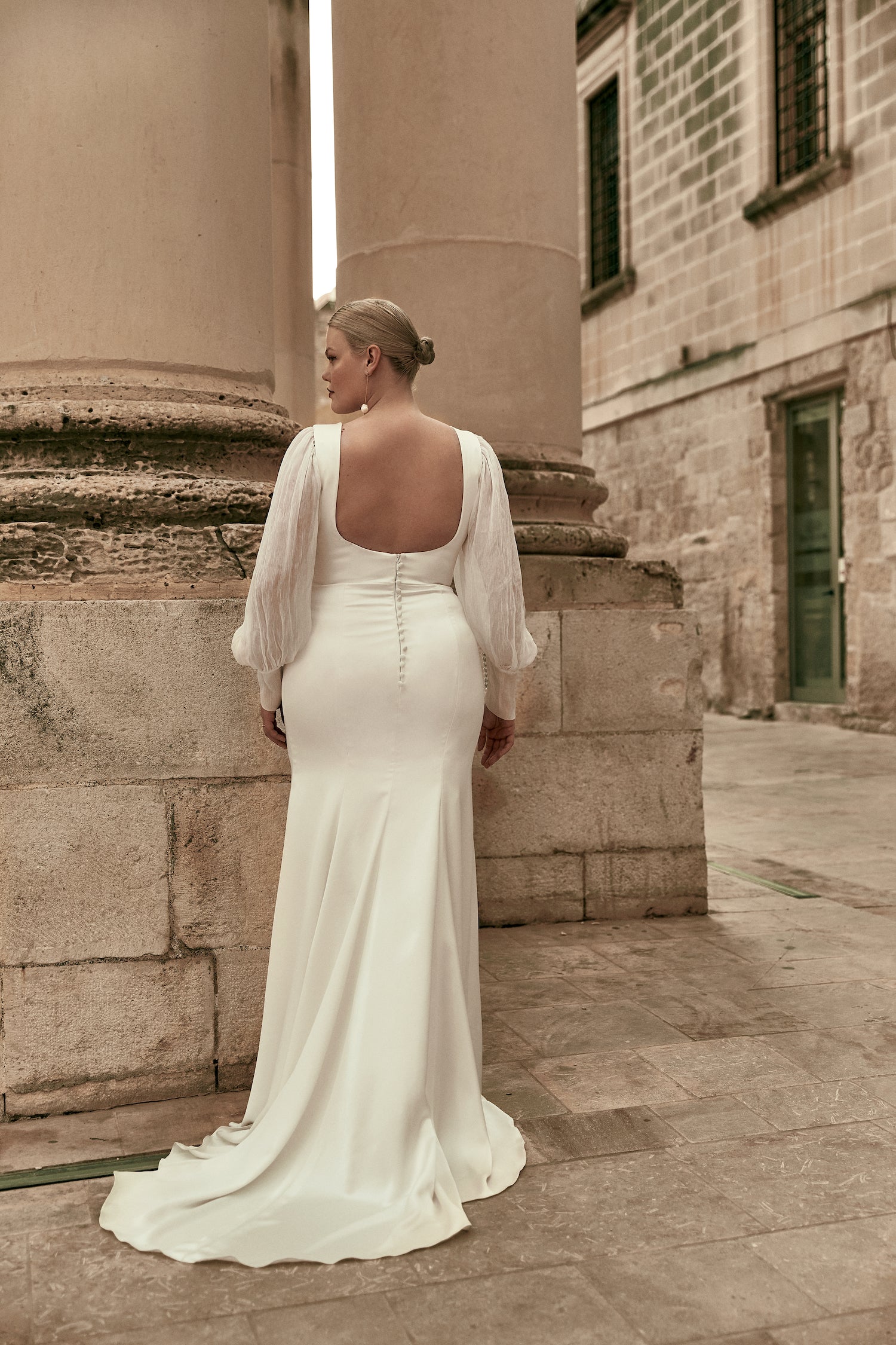 Ruched Creponne Cuff Sleeves