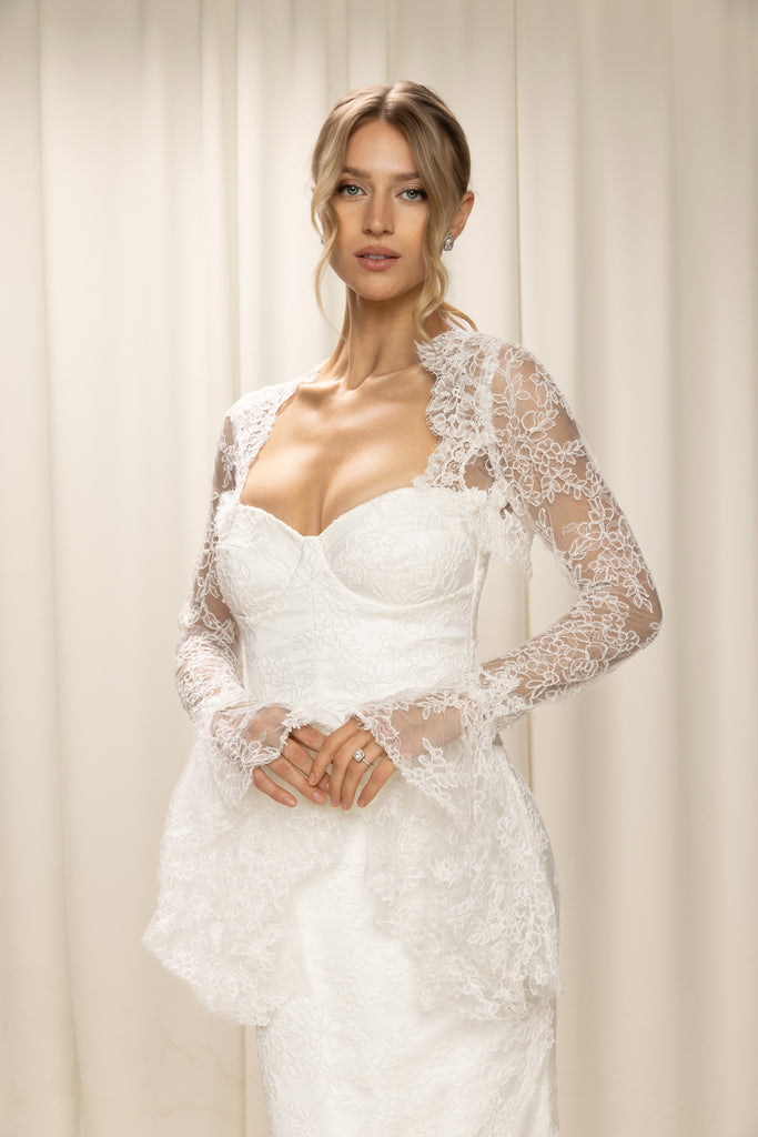 plus size lace bolero for wedding dress Hannah Bolero