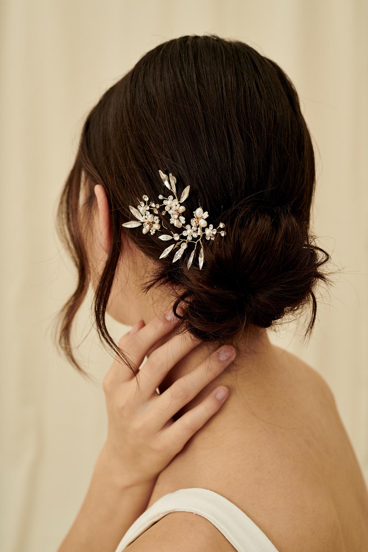 Small cluster hairpins, bridal hair accessory with small crystal clusters, pearls, and seed beads
