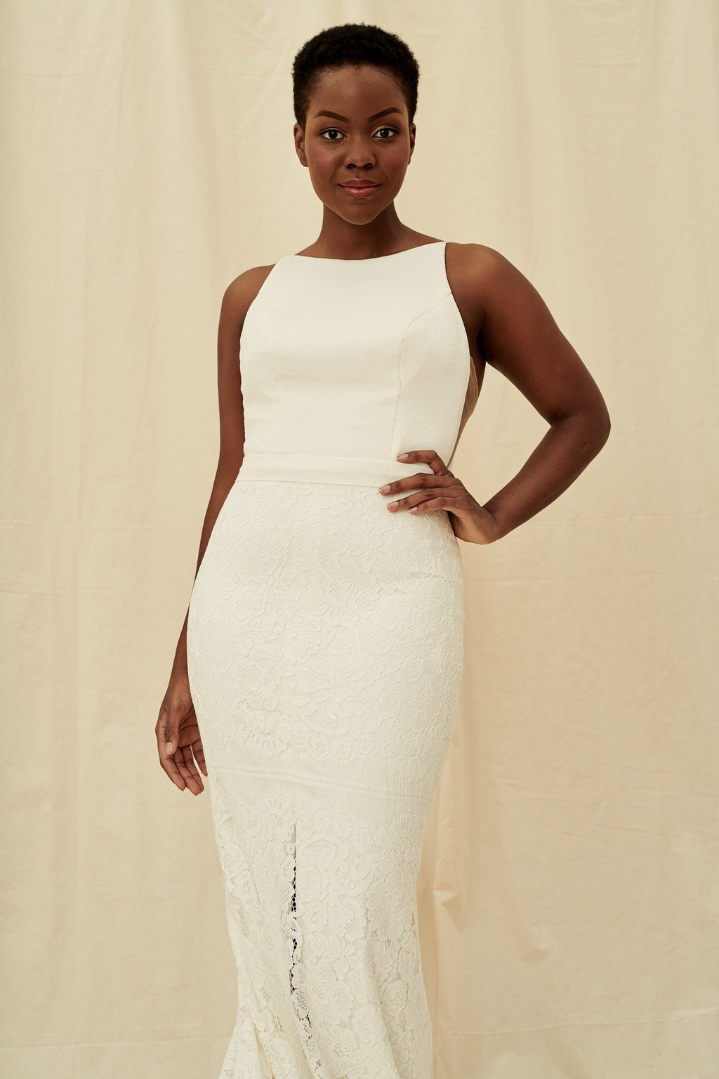 OSTTY - Luxury White Wedding Dress Long Sleeve High Neck Full Beading Ball  Gown $1,399.99